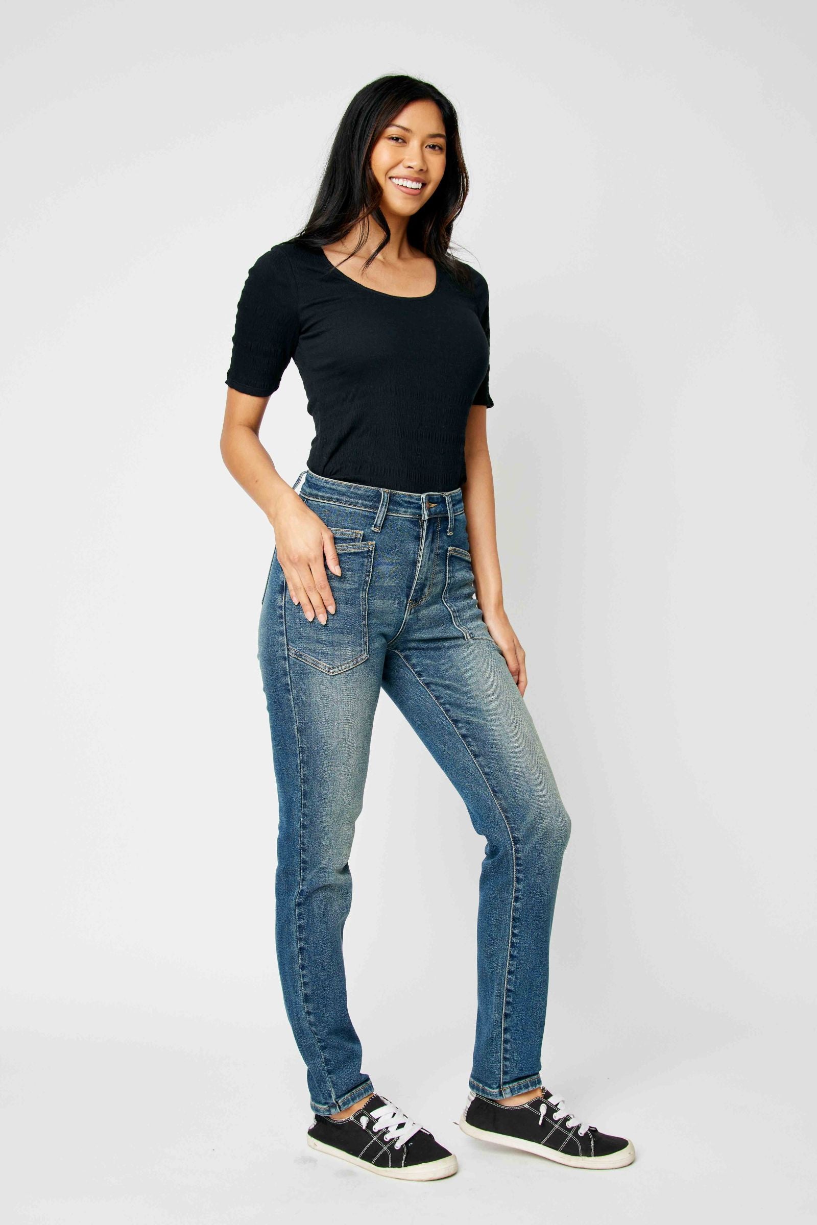 DARKWASH HIGH WAIST CLASSIC RELAXED JUDY BLUE DENIM