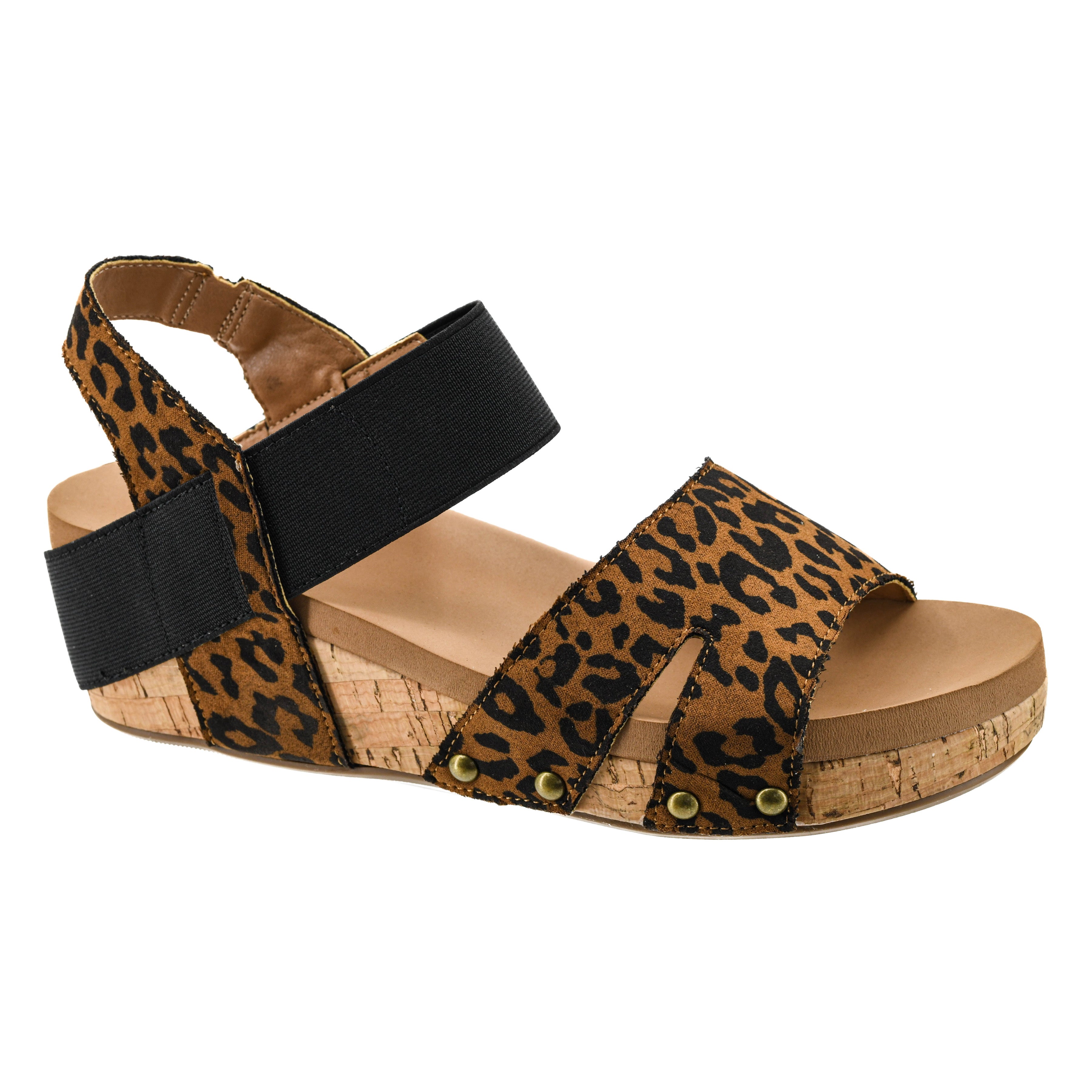 BETTER WITH TIME LEOPARD CORKYS SANDAL WEDGES