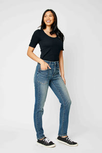 DARKWASH HIGH WAIST CLASSIC RELAXED JUDY BLUE DENIM