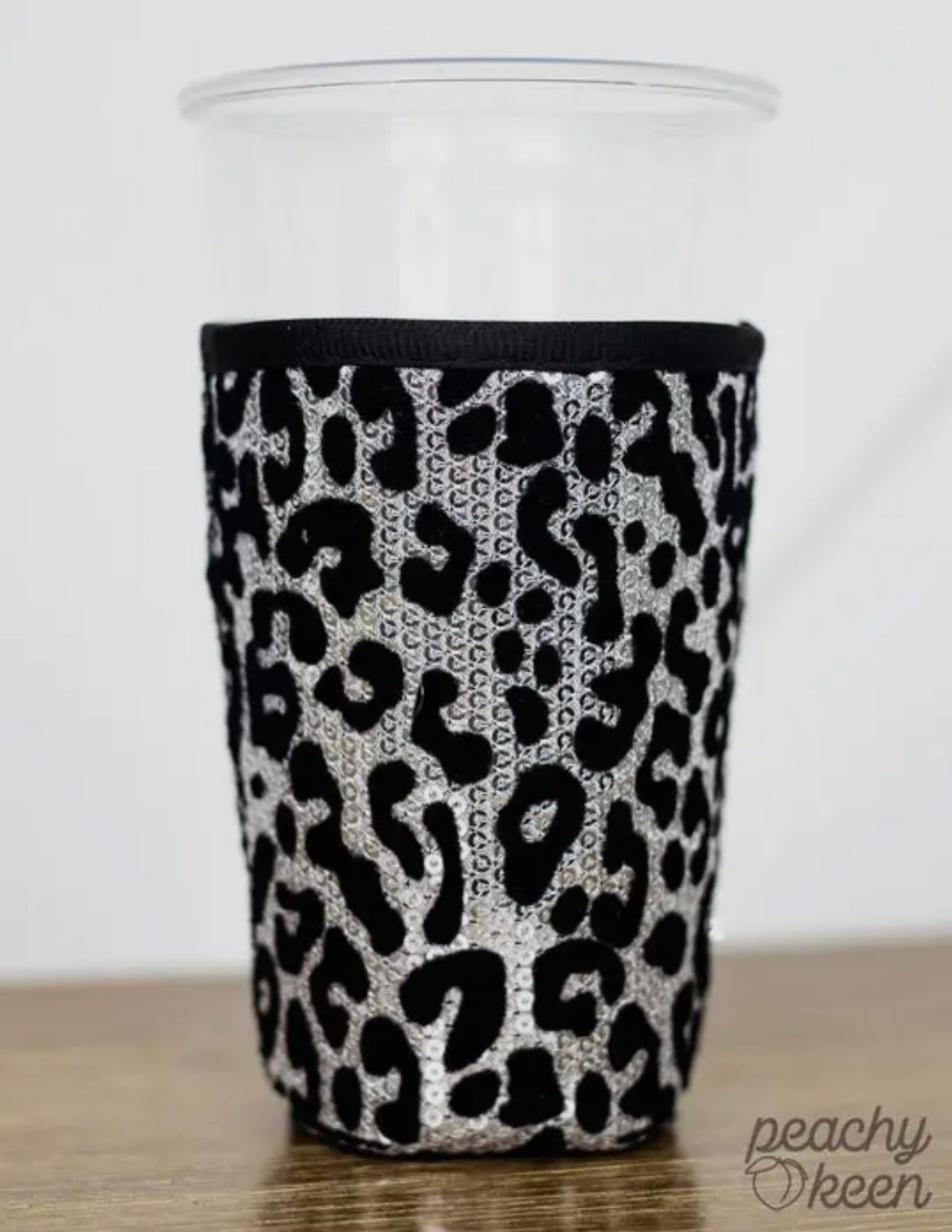 Coffee Neoprene Sequin Koozies With Handle