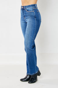 High Waist Medium Wash Hidden Button Fly Dad Jeans Judy Blue Denim-PLUS SIZES 16W & 20W left.