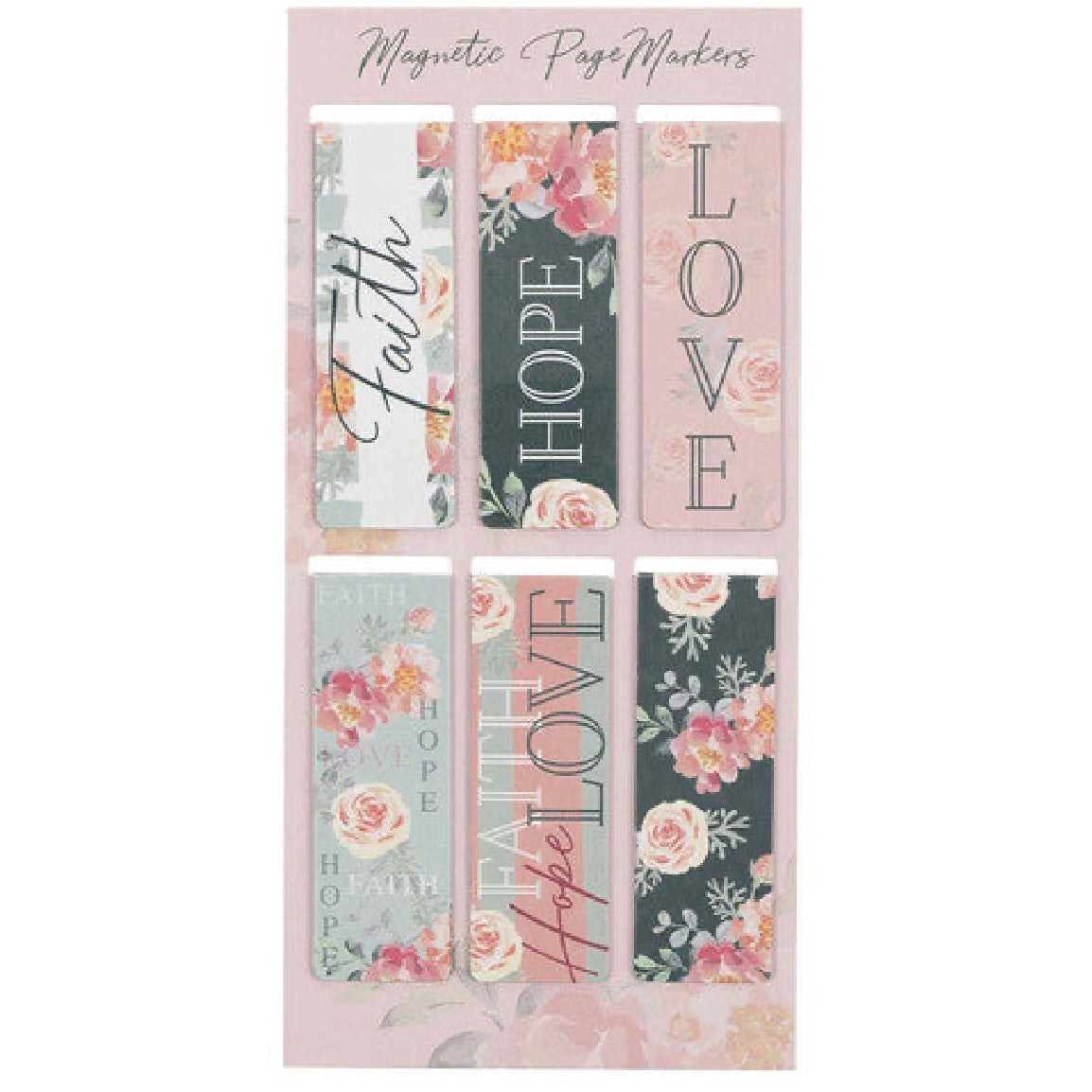 MAGNETIC BOOKMARKS WITH INSPIRATIONAL SAYINGS - SET OF 6