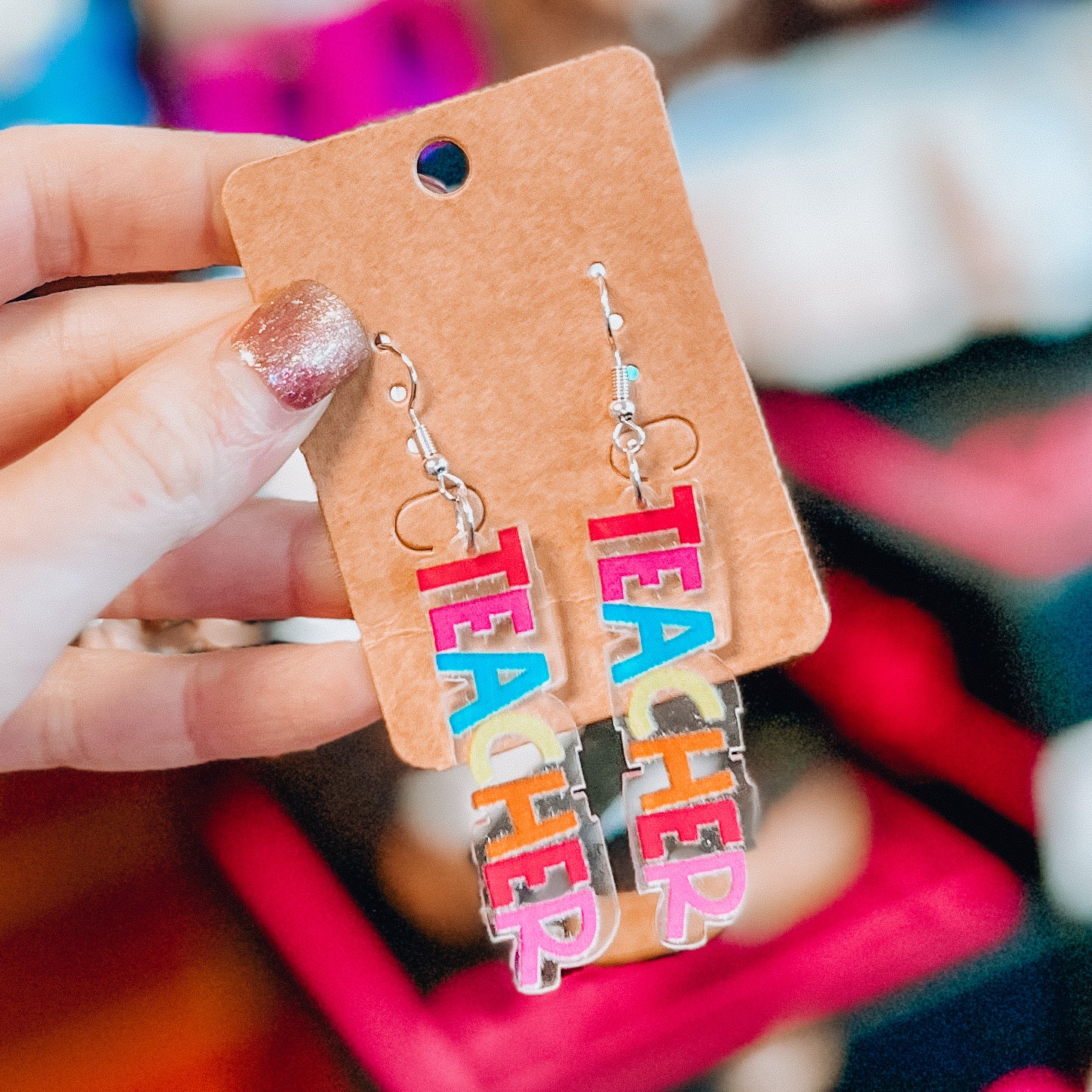 TEACHER WOODEN EARRINGS