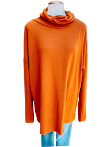 Rust Collared Buttoned Sweater -PLUS 2X AS IS, SLIGHT FADING ON NECKLINE