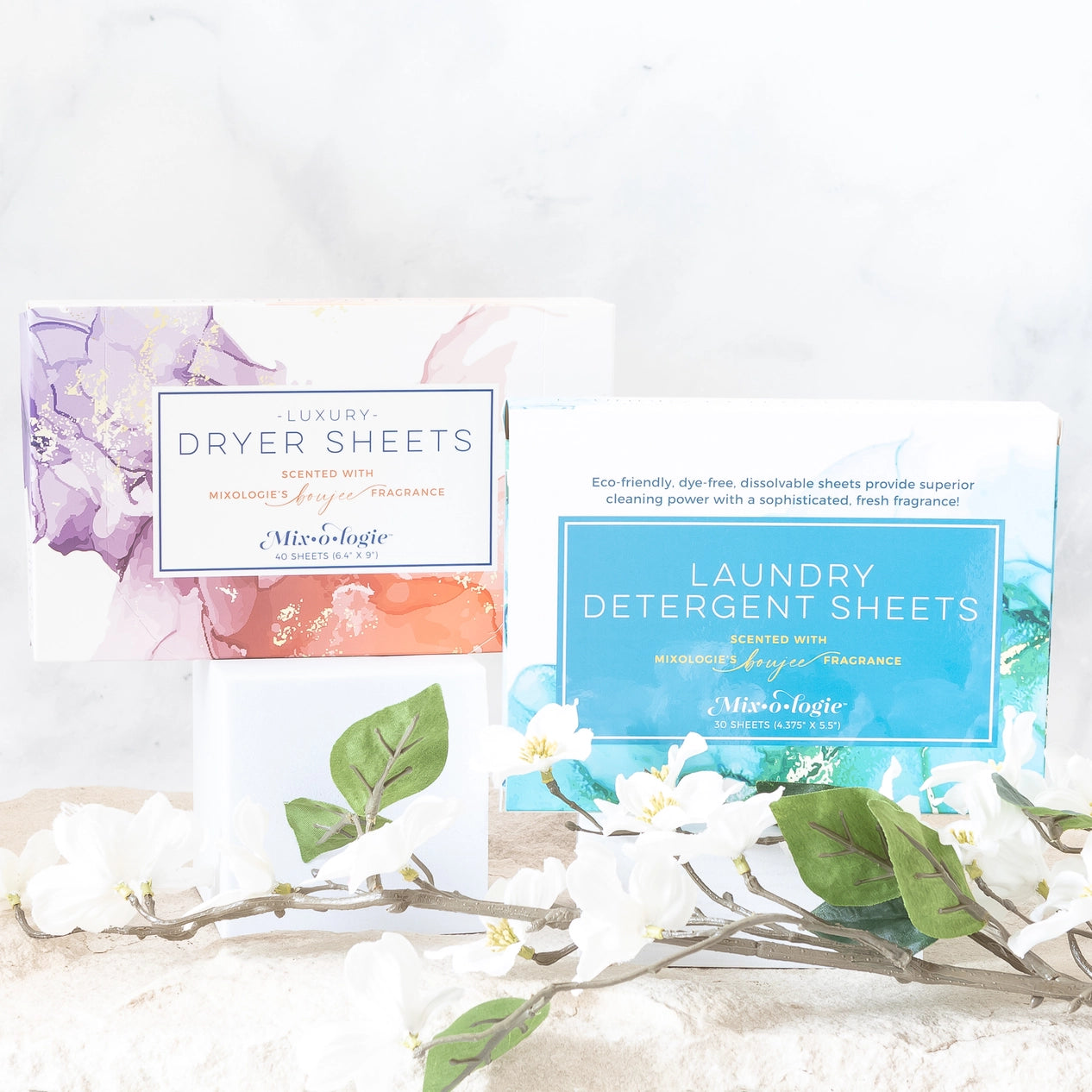 BOUJEE SCENTED LAUNDRY FABRIC SOFTENER DRYER SHEETS BY MIXOLOGIE