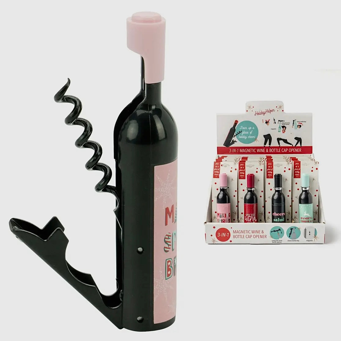 HOLIDAY 3 IN 1 WINE & BOTTLE OPENER