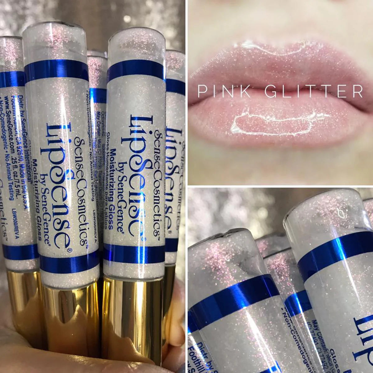 PINK GLITTER LIPSENSE GLOSS