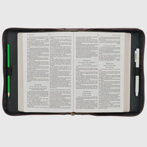 Stand Firm Two Tone Brown Faux Leather Bible Cover - MEDIUM