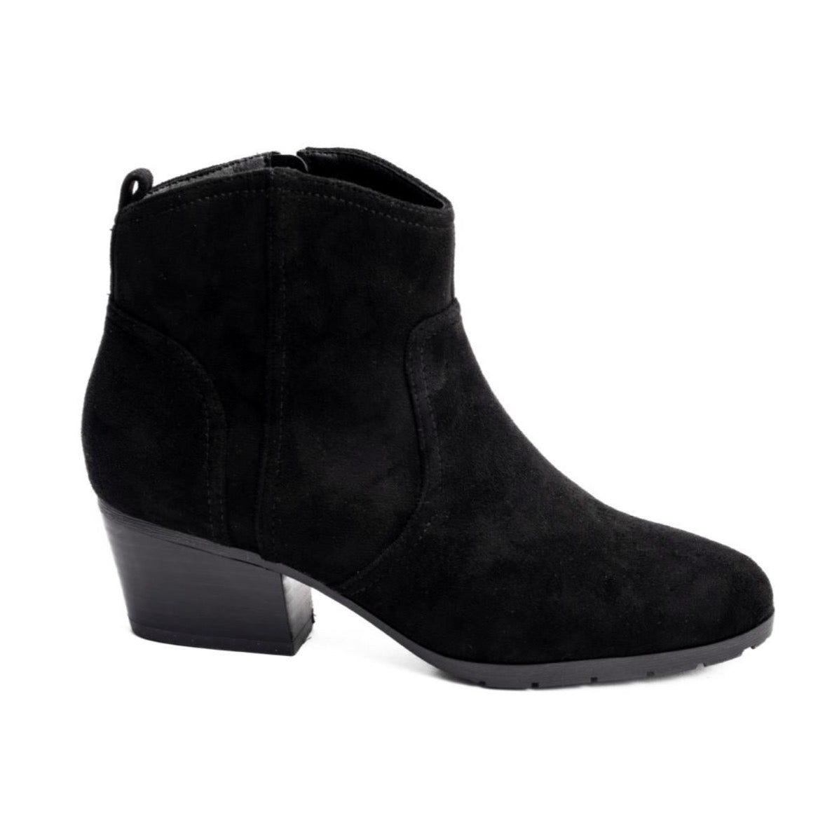 YONDER BLACK FAUX SUEDE CORKYS BOOTIE BOOTS