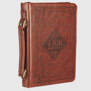 Names Of God Brown Faux Leather Bible Cover - MEDIUM