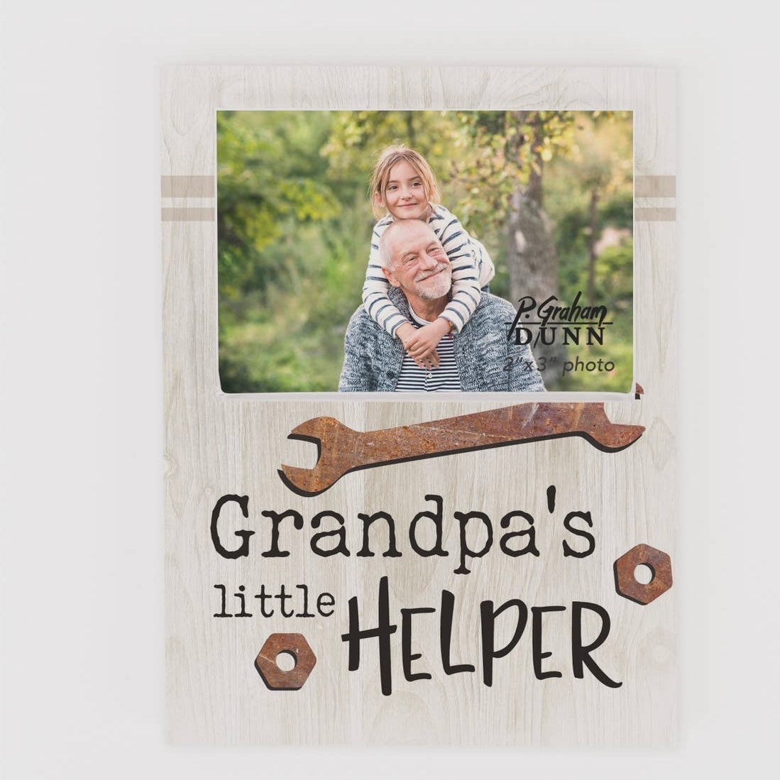 Grandpa's Little Helper Photo Frame 2x3 Photo Magnetic Or Stand Up