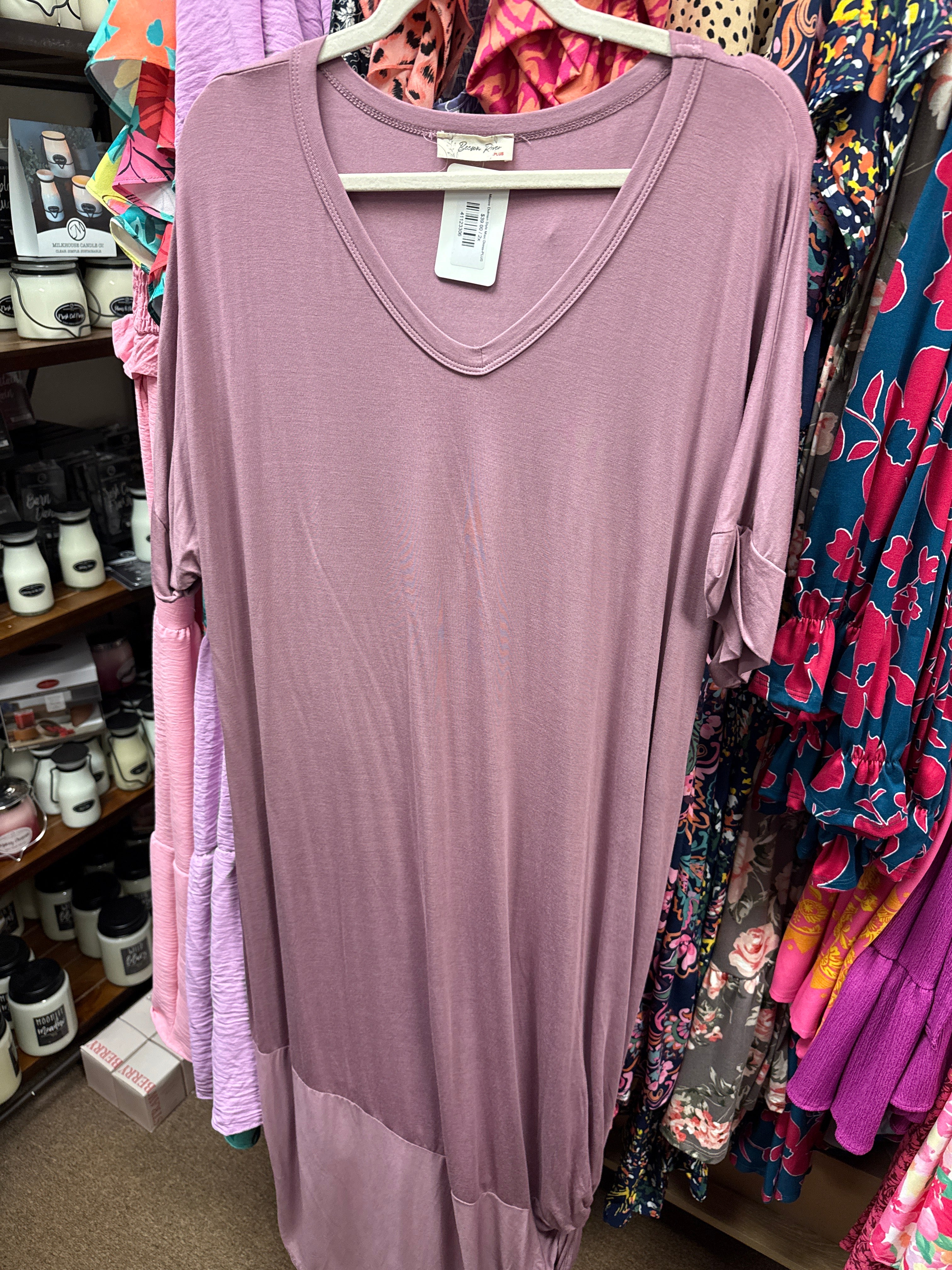 Mauve Dolman Style Maxi Dress- PLUS- SALE