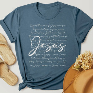 I SPEAK THE NAME OF JESUS TULTEX SOFT SLATE TEE