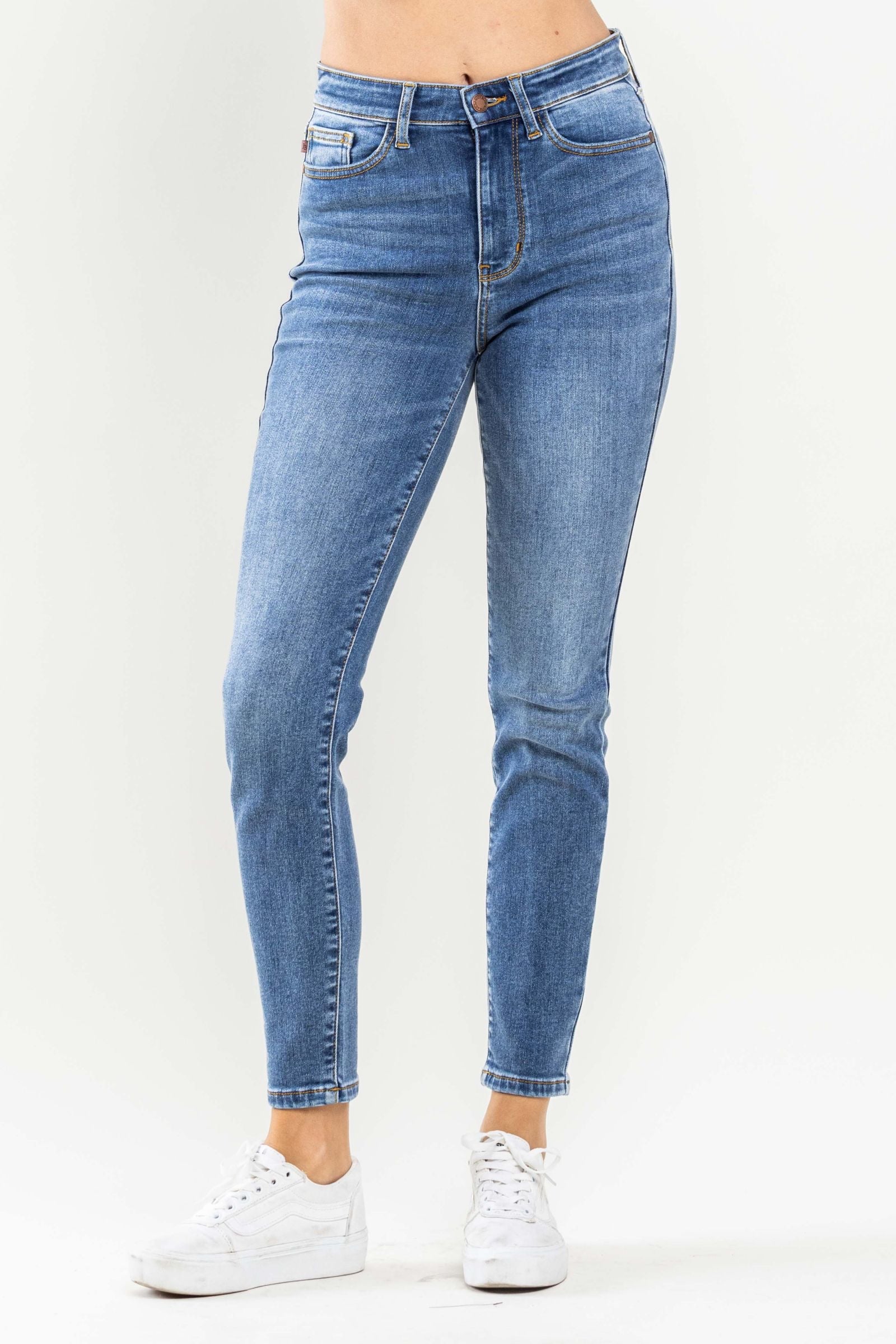 High Waist Medium Wash Classic Thermal Skinny Judy Blue Denim