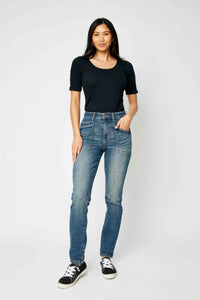 DARKWASH HIGH WAIST CLASSIC RELAXED JUDY BLUE DENIM