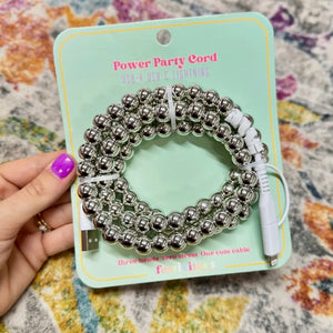 FANCY SMANCY BEADED CHARGING CABLES (USB-A TO DUAL USB-C / LIGHTENING 3 FOOT