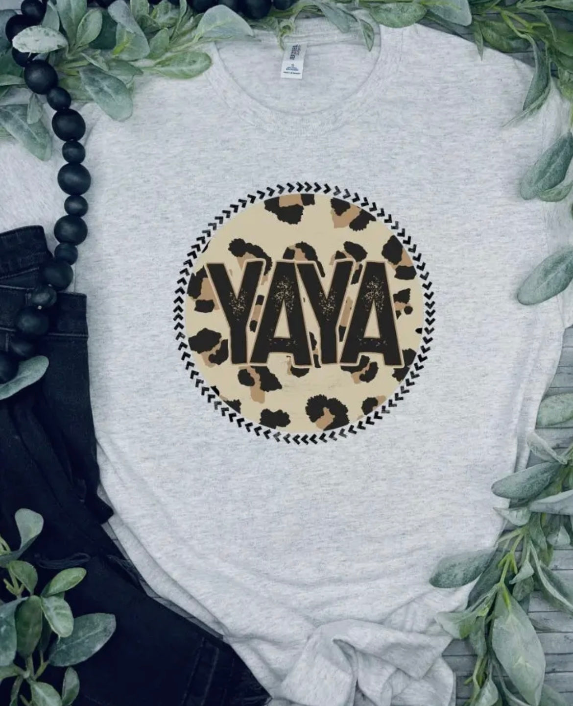 LEOPARD YAYA CIRCLE GREY TEE