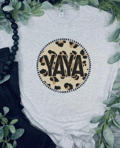 LEOPARD YAYA CIRCLE GREY TEE