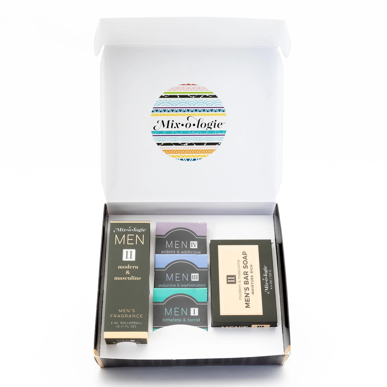 MIXOLOGIE MEN'S GIFT BOX DUO WITH 3 SAMPLE COLOGNES