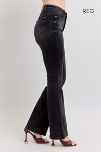 BLACK HIGH WAIST BOOTCUT TUMMY CONTROL *REGULAR INSEAM* JUDY BLUE DENIM