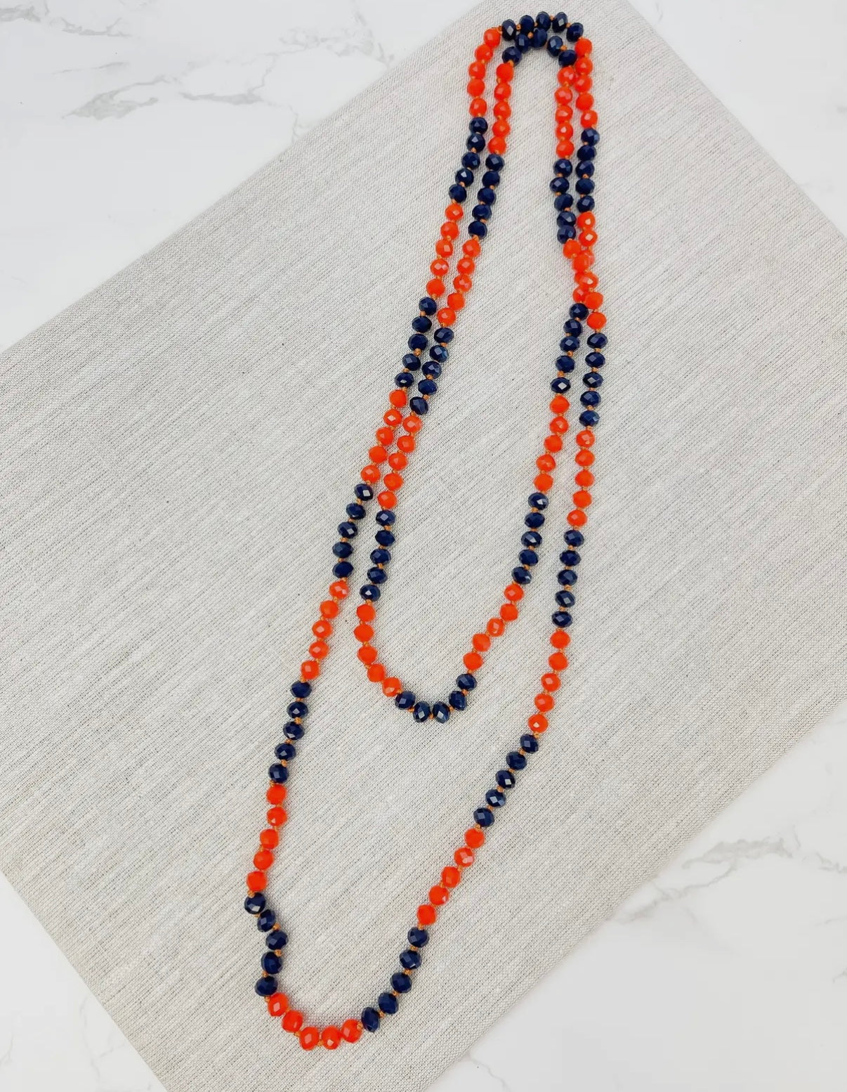 TWO TONE GAMEDAY FOOTBALL COLORS DOUBLE WRAP BEADED NECKLACE BY P.O.