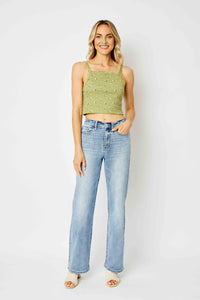 LIGHT WASH HIGH WAIST STRAIGHT LEG JUDY BLUE DENIM