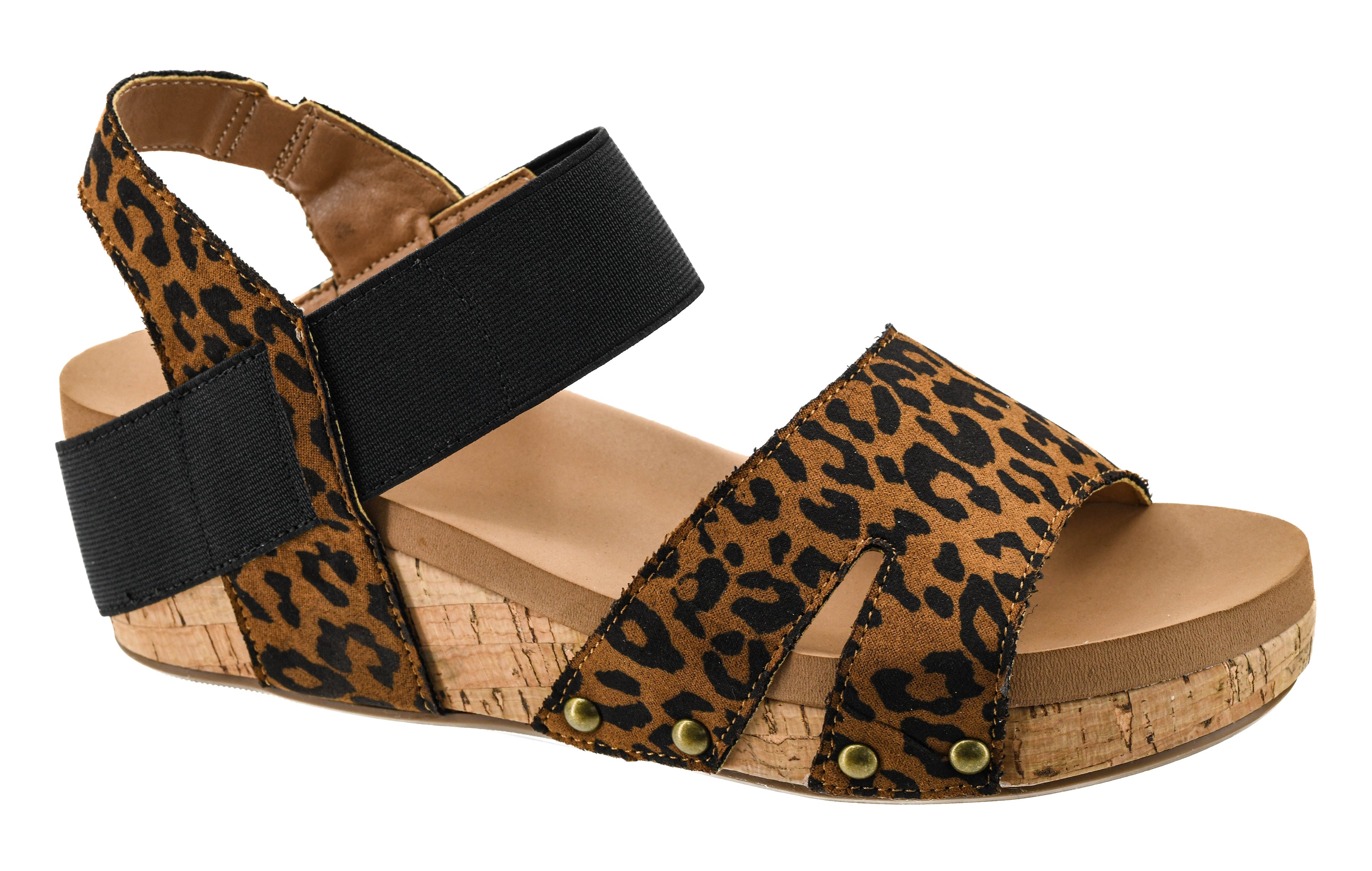 BETTER WITH TIME LEOPARD CORKYS SANDAL WEDGES