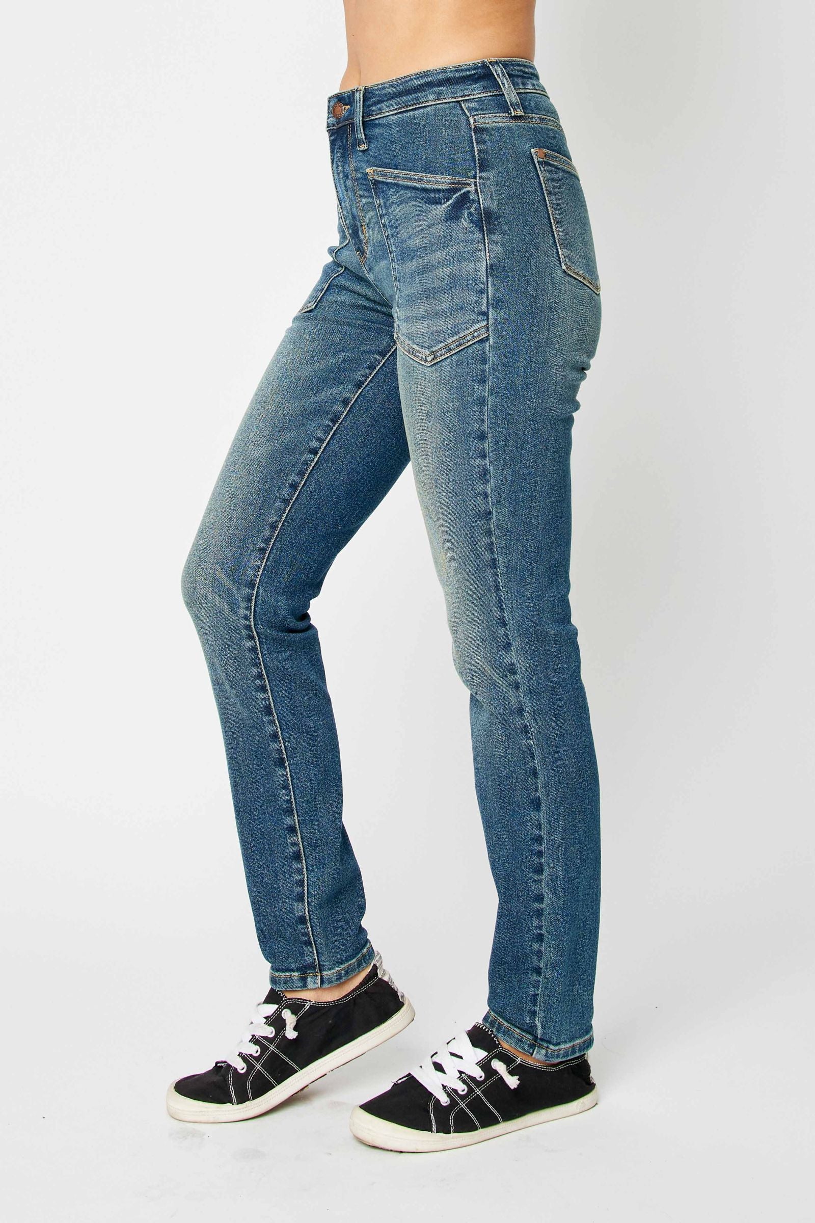 DARKWASH HIGH WAIST CLASSIC RELAXED JUDY BLUE DENIM