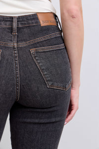 BLACK VINTAGE WASH MID RISE TUMMY CONTROL SLIM FIT JUDY BLUE DENIM