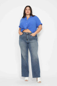 MID RISE TUMMY CONTROL VINTAGE STRAIGHT MEDIUM WASH JUDY BLUE DENIM-PLUS