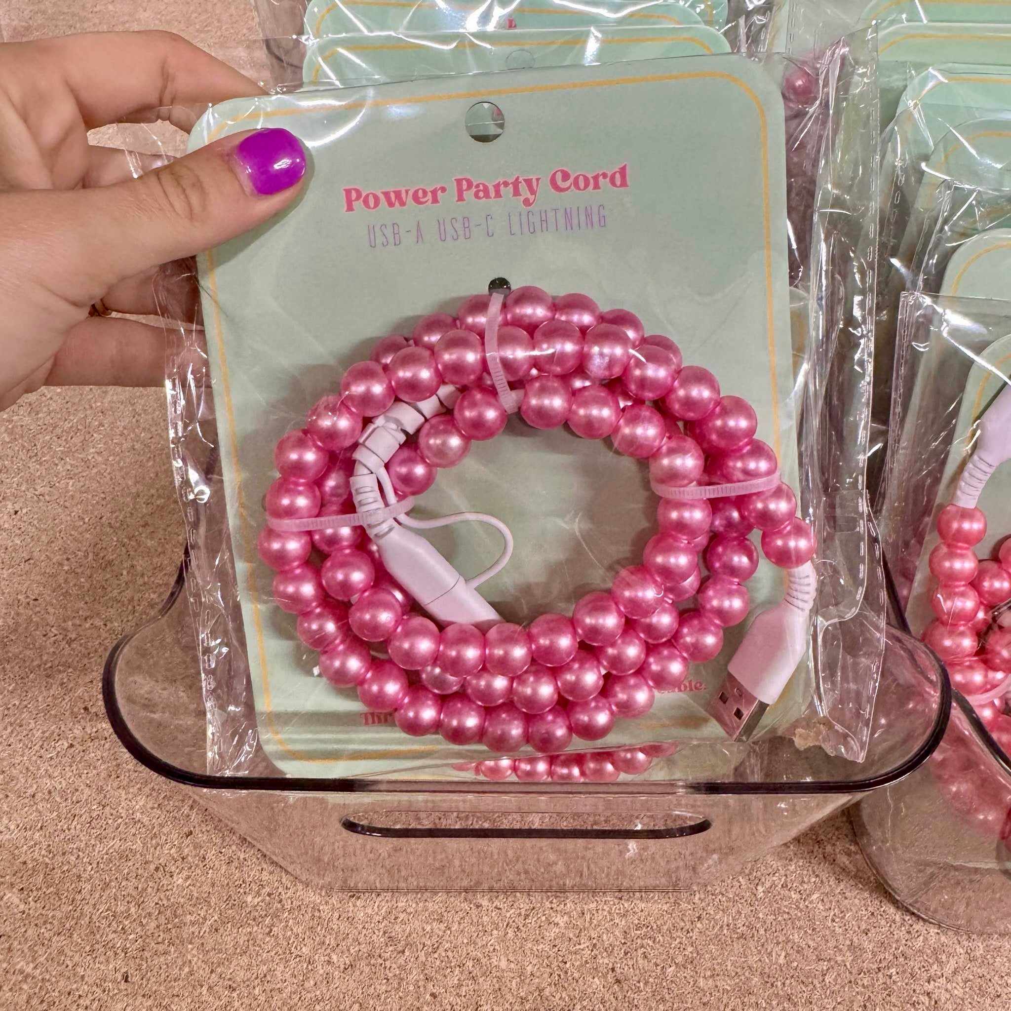 FANCY SMANCY BEADED CHARGING CABLES (USB-A TO DUAL USB-C / LIGHTENING 3 FOOT