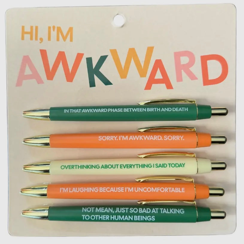 FUN CLUB SET OF 5 PENS WITH SAYINGS