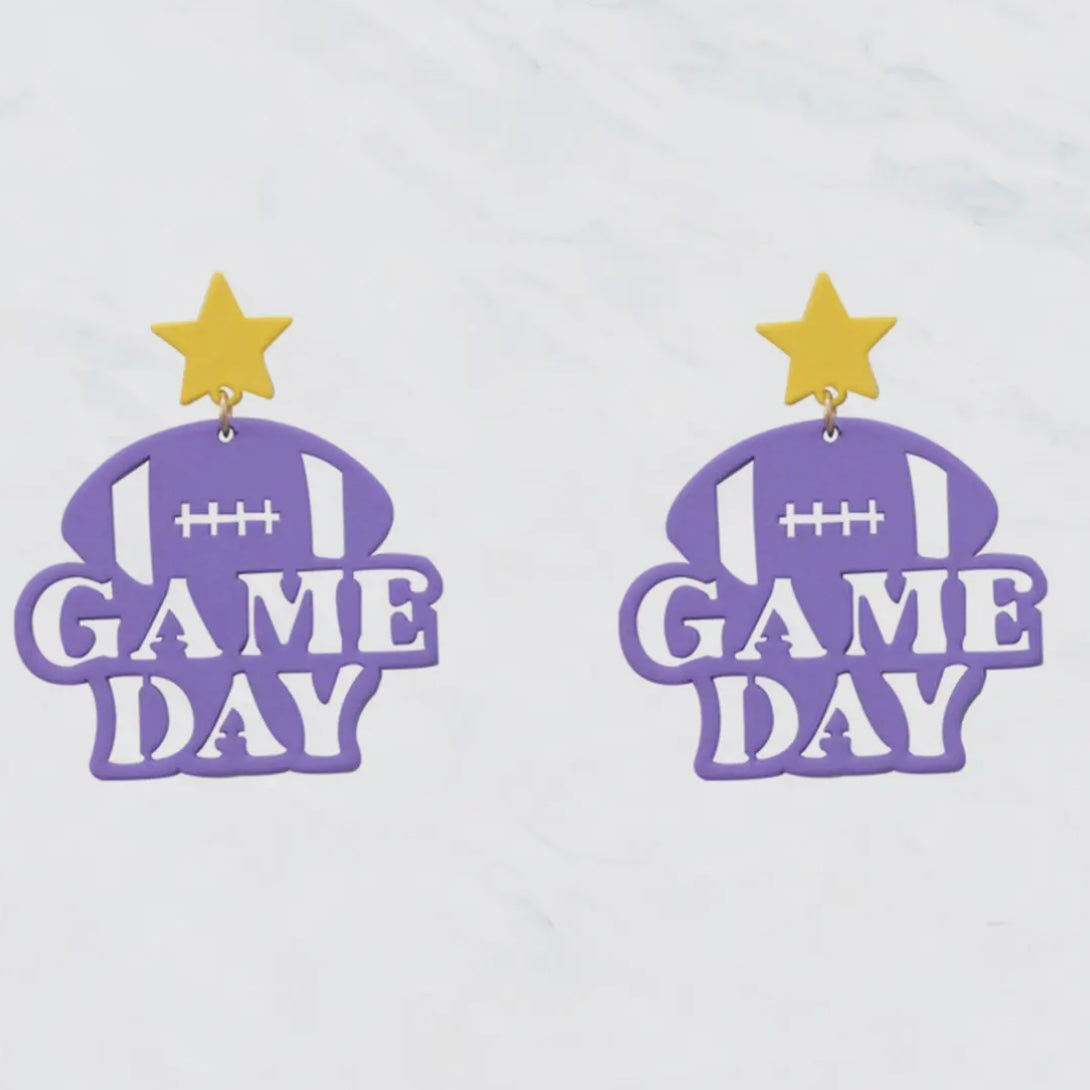 GAME DAY CUT OUT FILIGREE THIN FOOTBALL EARRINGS