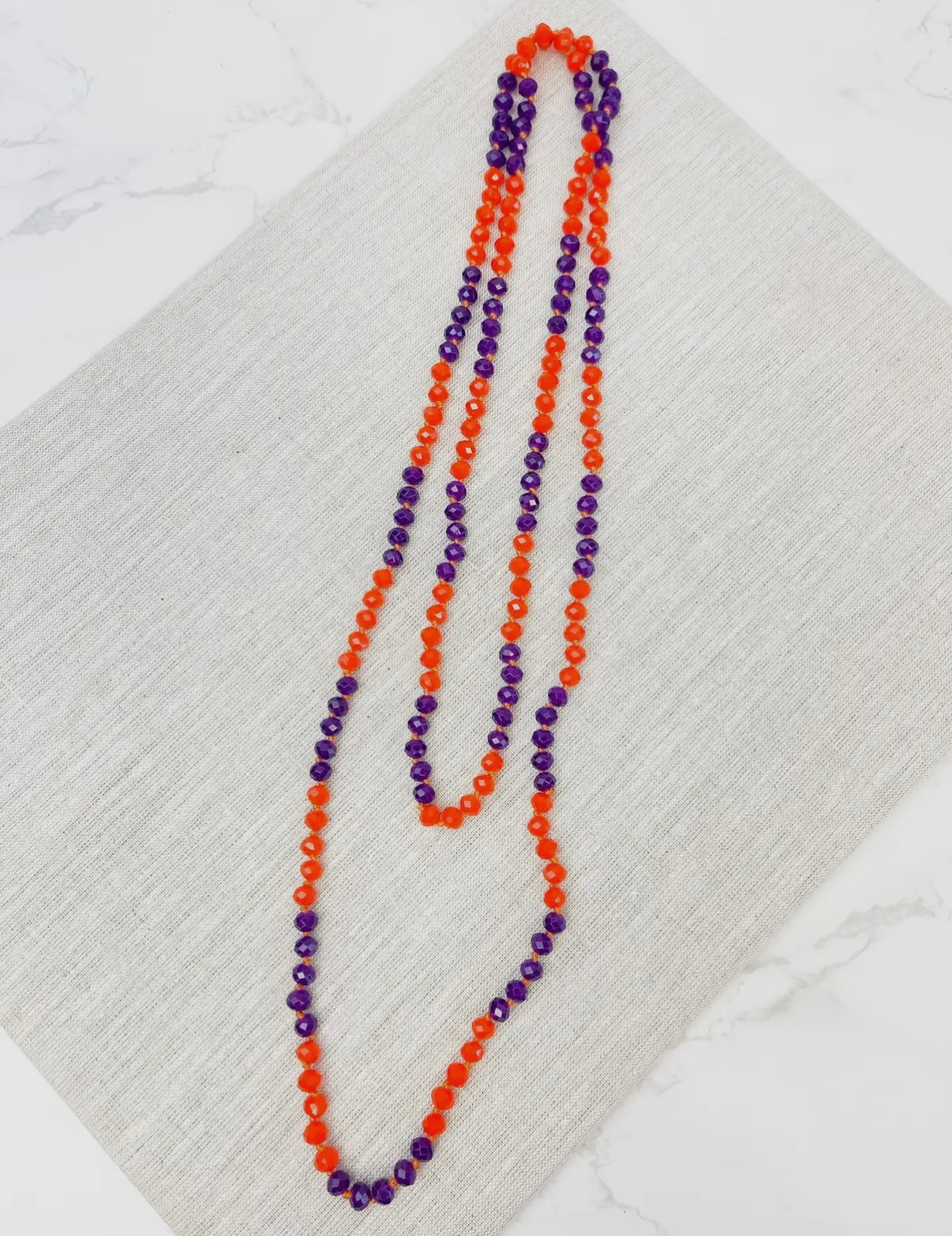 TWO TONE GAMEDAY FOOTBALL COLORS DOUBLE WRAP BEADED NECKLACE BY P.O.