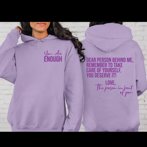 YOU ARE ENOUGH PURPLE & LILAC HOODIE