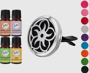 Aromatherapy Vent Clip Diffuser & Felt Pieces & 4 Essential Oils