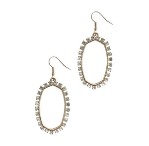 Clear Blingy Crystal Box Oval Earrings