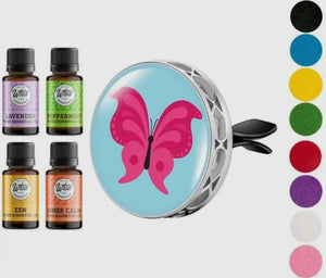 Aromatherapy Vent Clip Diffuser & Felt Pieces & 4 Essential Oils