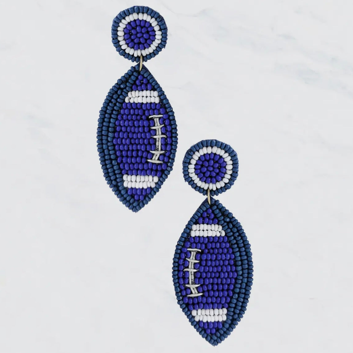 COLORED FOOTBALL SEEDBEAD EARRINGS