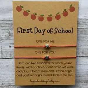 First Day Of School Matching Set of 2 Wish Bracelets