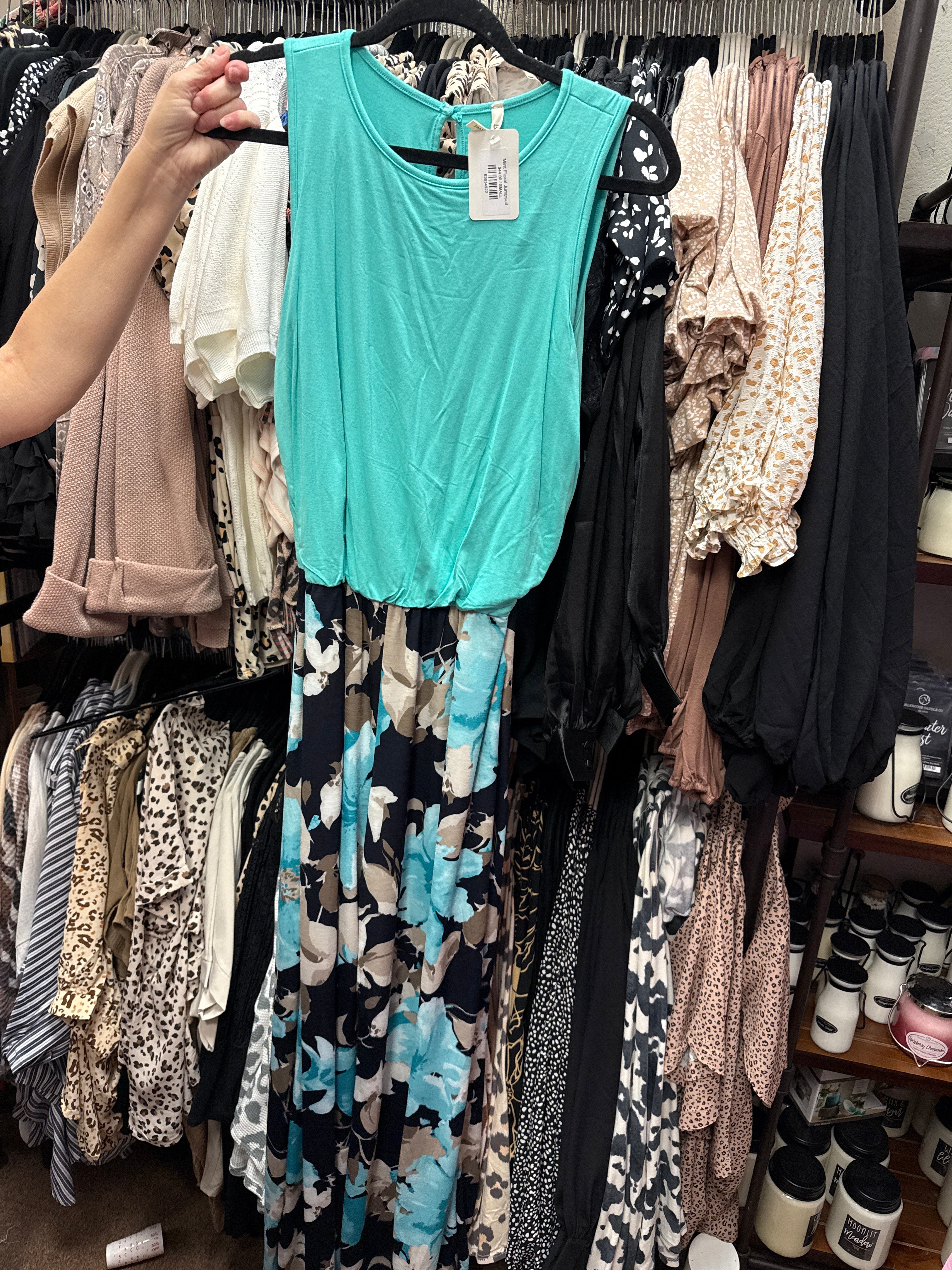 Mint Floral Jumpsuit- SALE