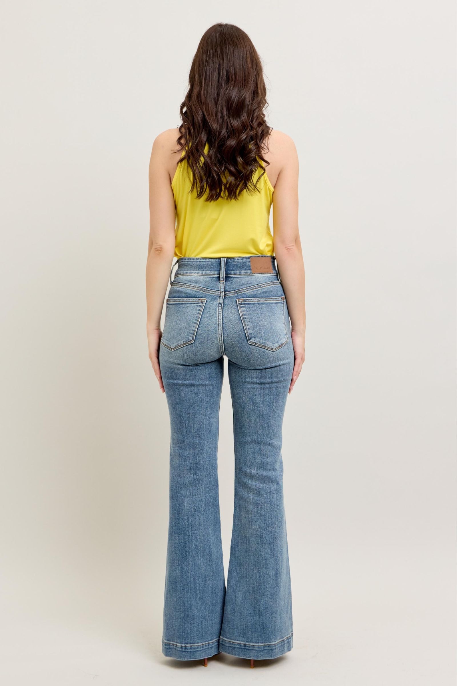 HIGH WAIST TROUSER FLARE MEDIUM WASH JUDY BLUE DENIM