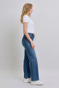 JOGGER STYLE DRAWSTRING WIDE LEG MEDIUM WASH HIGH WAIST JUDY BLUE DENIM