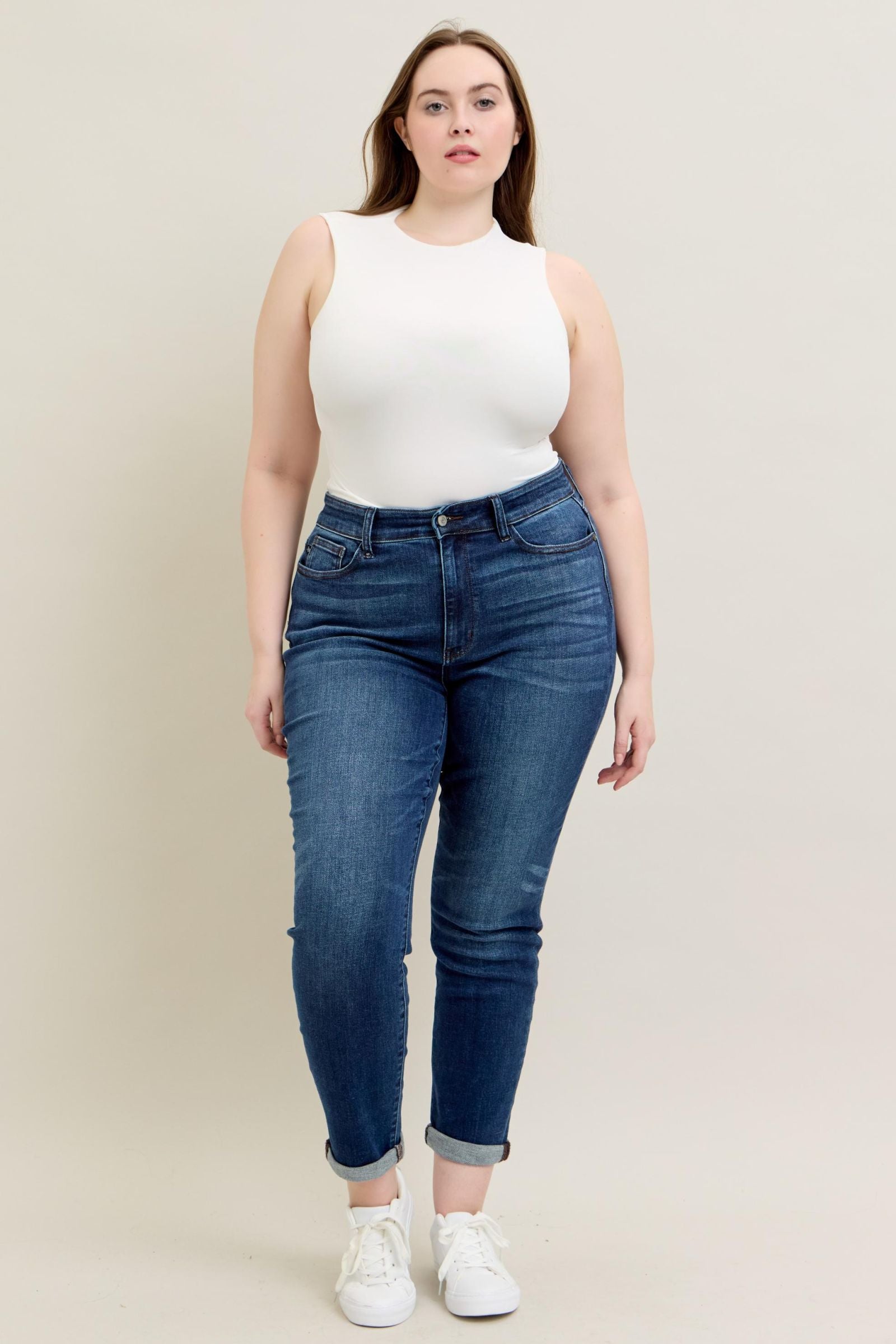 CORE SLIM FIT CUFFED DARKWASH JUDY BLUE DENIM-PLUS