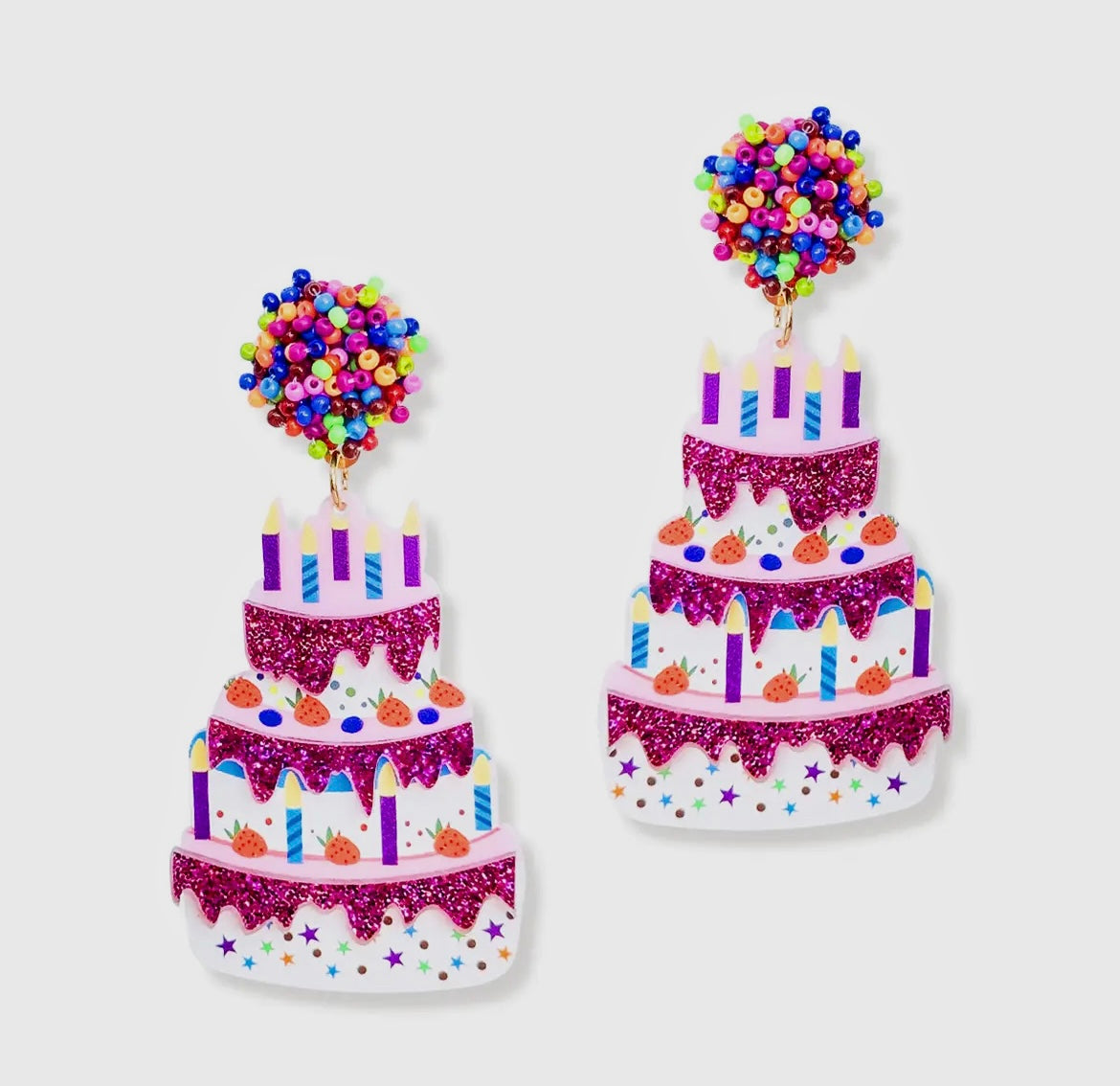 EXTRA SPRINKLES BEADED CAKE EARRINGS
