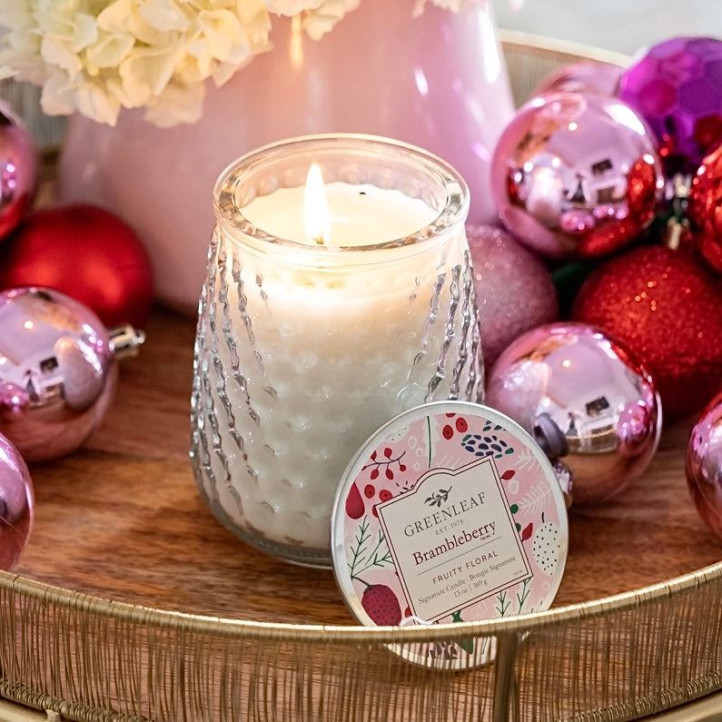 BRAMBLEBERRY SCENTED 13oz SIGNATURE CANDLE BY GREENLEAF