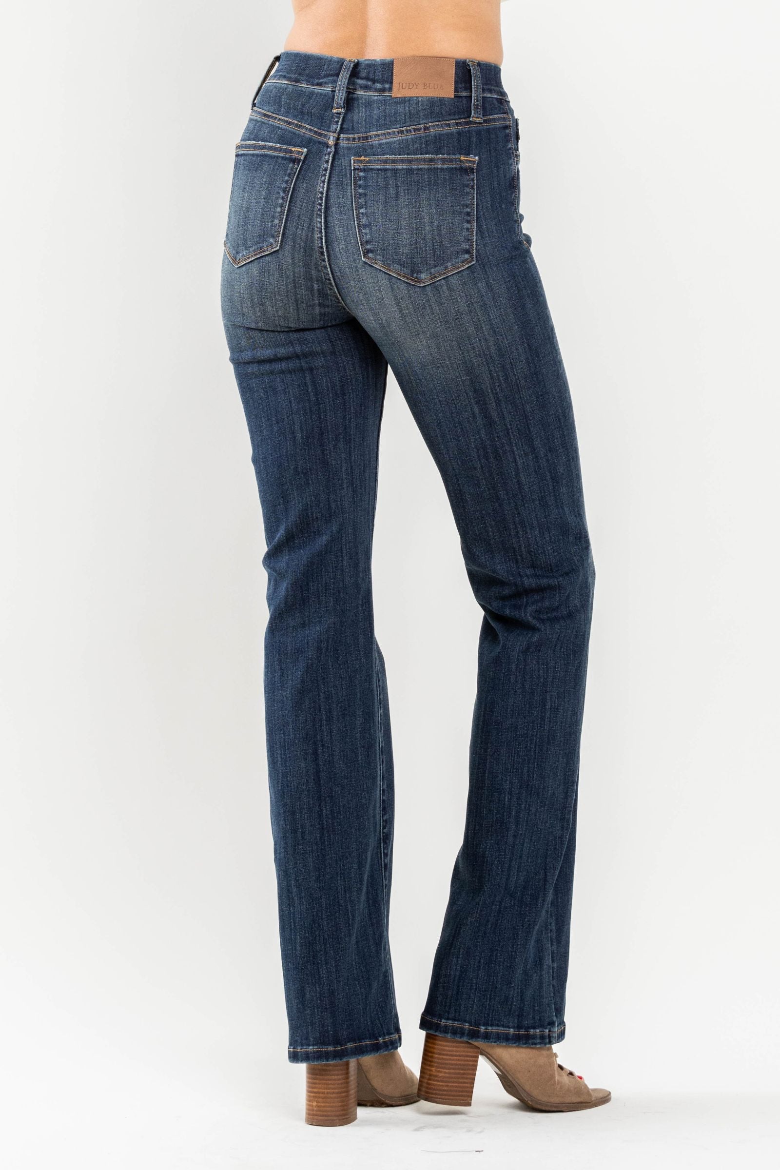 High Waist Vintage Pull On Slim Bootcut Darkwash Judy Blue Denim- SIZES 1 & 3 left.