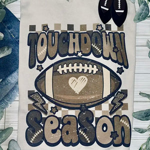 TOUCHDOWN SEASON TAN FOOTBALL TEE