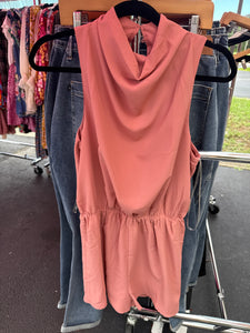 Blush Draped Neck Romper