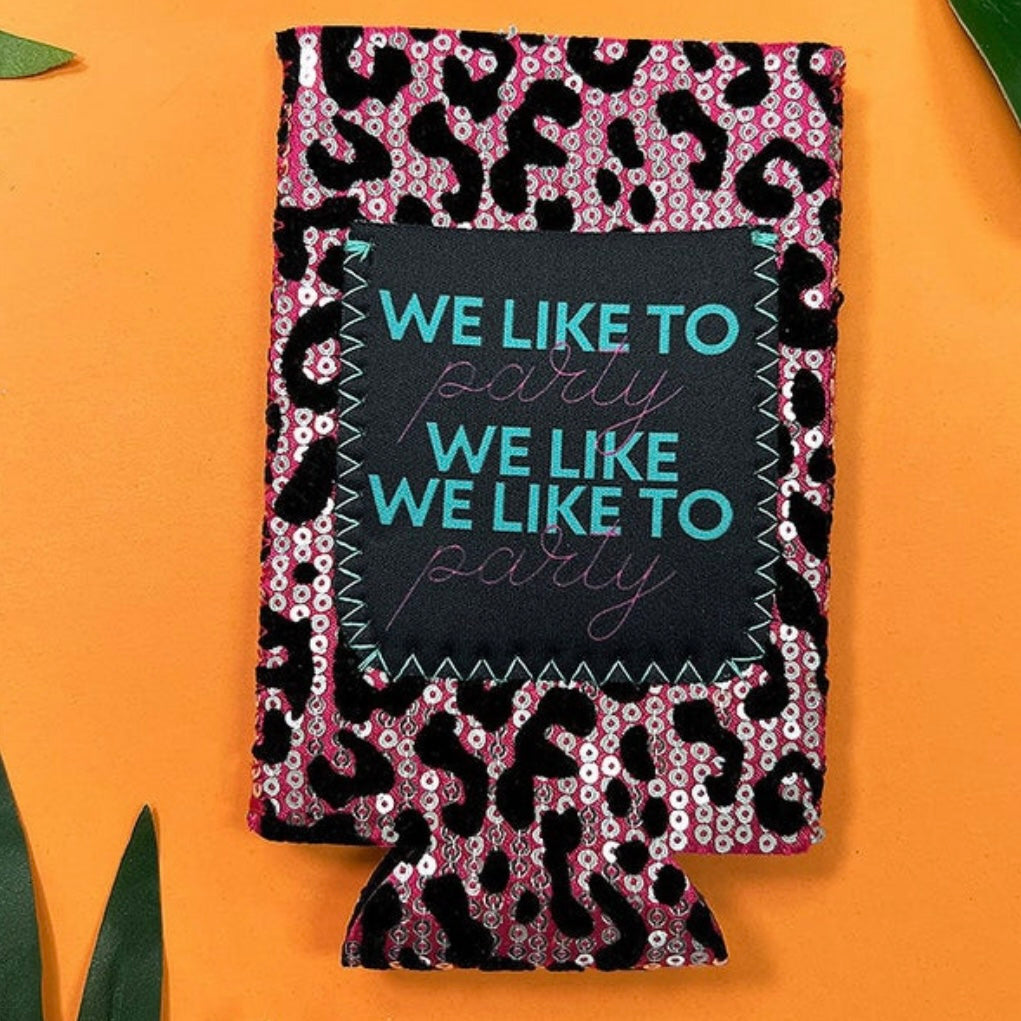 Sequin Slim Can Koozie with Pocket (Skinny Cans)
